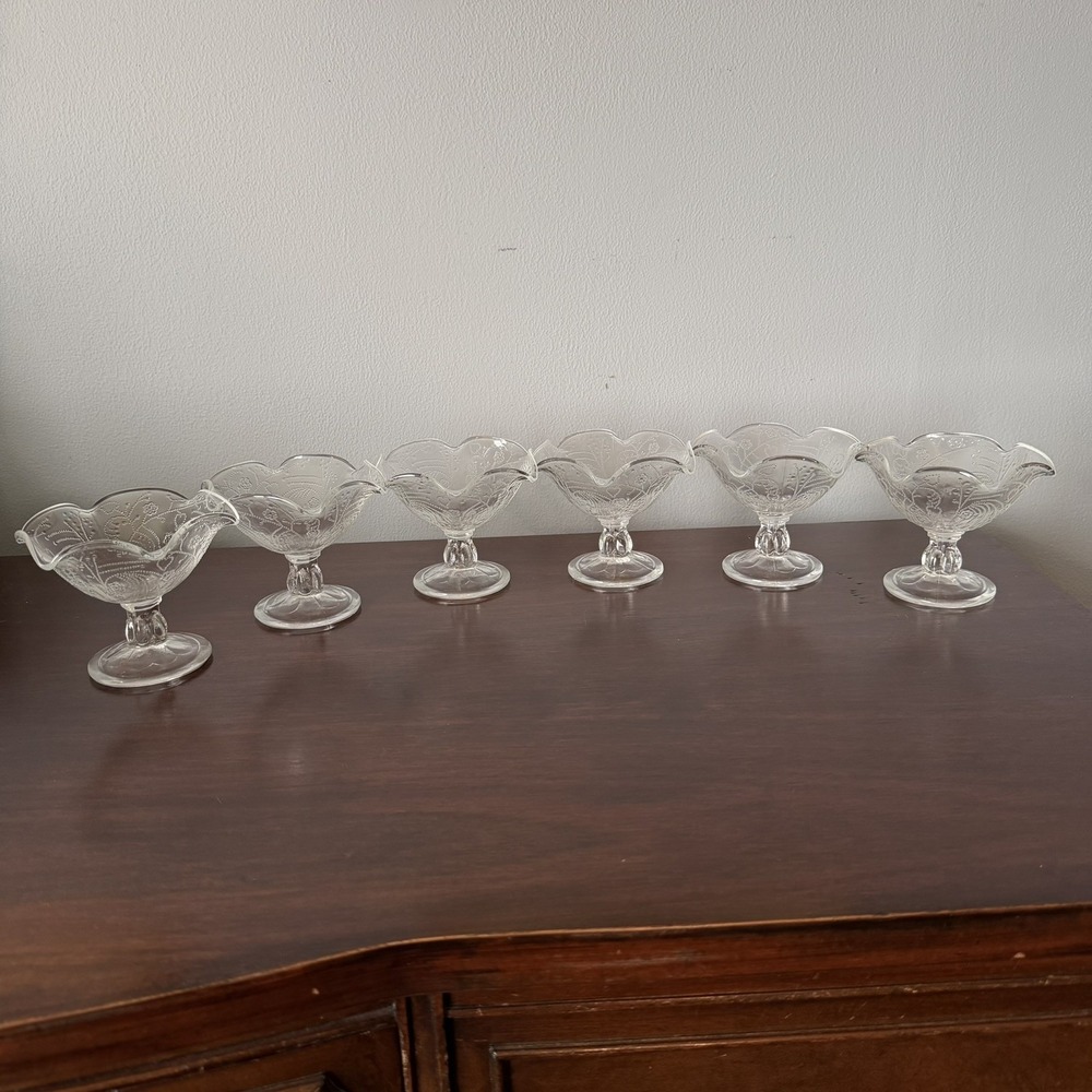 Victoria by Southern Living Footed Dessert Dish Set Of 6 Glass Clear
